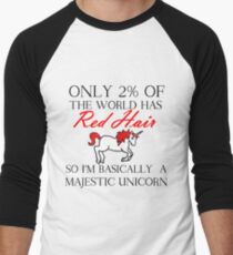 RED HAIR MAJESTIC UNICORN Men's Baseball ¾ T-Shirt