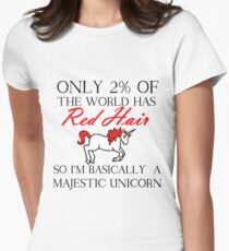 RED HAIR MAJESTIC UNICORN Women's Fitted T-Shirt