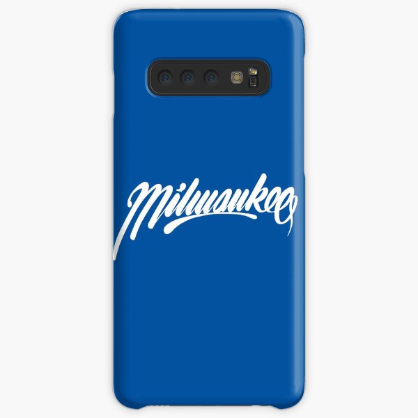 Milwaukee, WI - White on Blue hand script writing design Samsung Galaxy Snap Case
