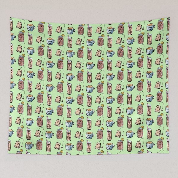 Item preview, Black Tea Lover on Mint Green designed and sold by Love-of-Line.