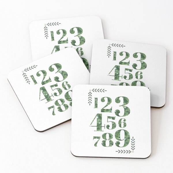 Item preview, Kids Wall Art Numbers 1-9 Green Leaf Theme designed and sold by BelleZeare.