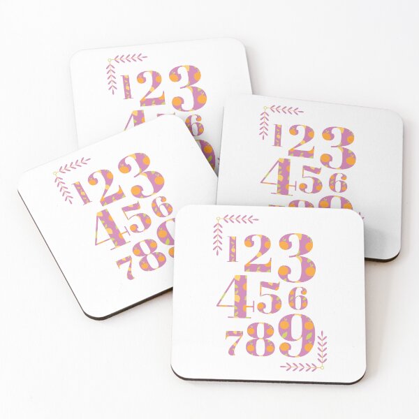 Item preview, Kids Wall Art Numbers 1-9 Pink Citrus Theme designed and sold by BelleZeare.