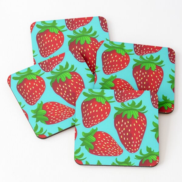 Item preview, Summer Strawberries in Blue designed and sold by Ashley Gagnon.