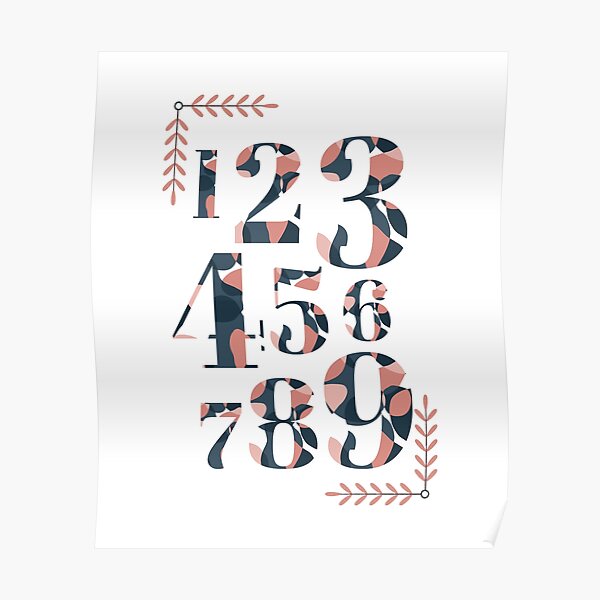 "Kids Wall Art Numbers 19 Camouflage Theme" Poster for Sale by