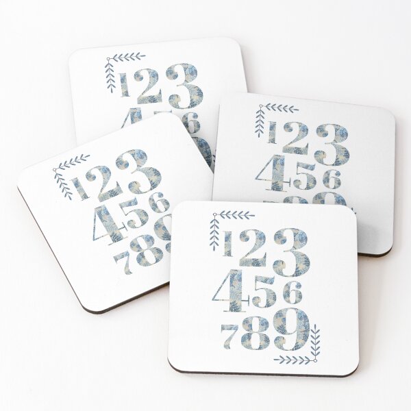 Item preview, Kids Wall Art Numbers 1-9 Blue Leafy Theme designed and sold by BelleZeare.