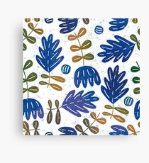 I love blue leaves Canvas Print