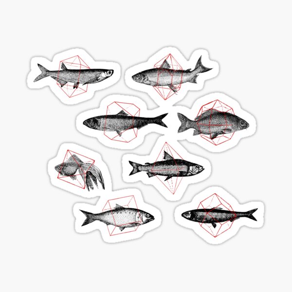 Fishes in Geometrics Sticker