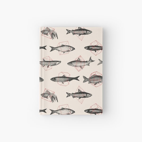 Fishes in Geometrics Hardcover Journal