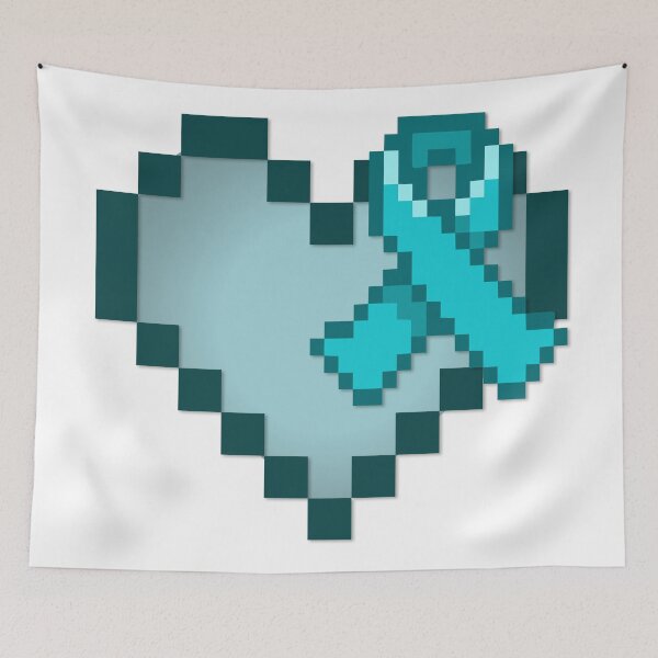 Item preview, PCOS Awareness pixel heart designed and sold by Purpledemon16.