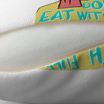 Alternate view of Don't eat with your mouth full Throw Pillow