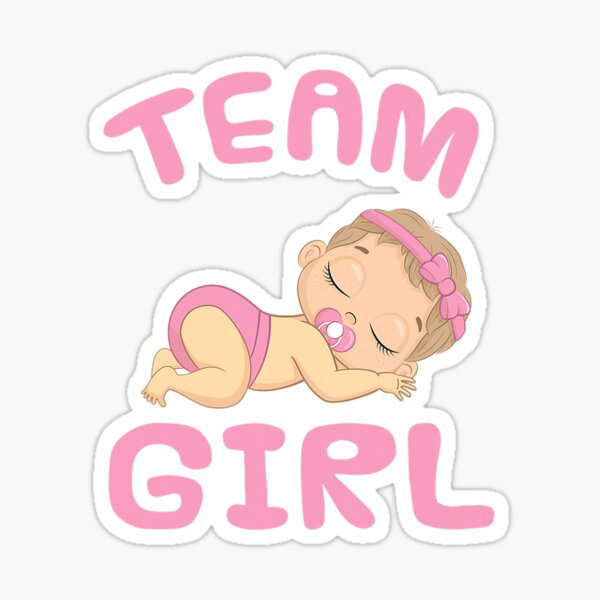 Pegatina «Revelación de género Team Girl para fiesta de Baby Shower» de ...