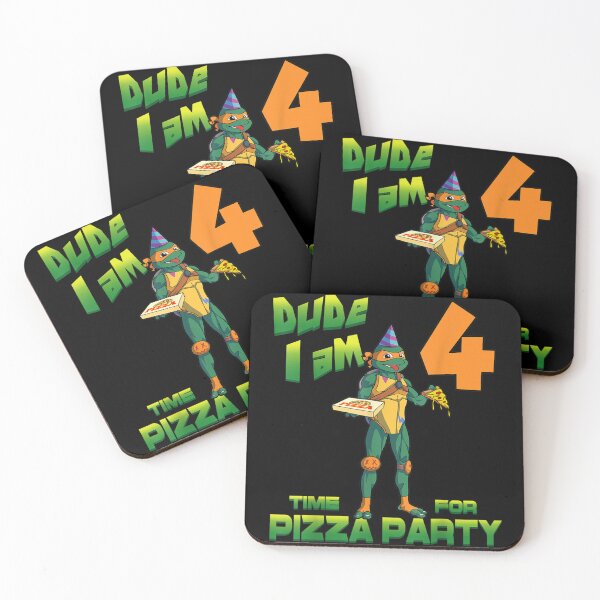 Item preview, Dude I am 4 Yrs Old Michelangelo Pizza Birthday Party designed and sold by AnnaNielsen47.
