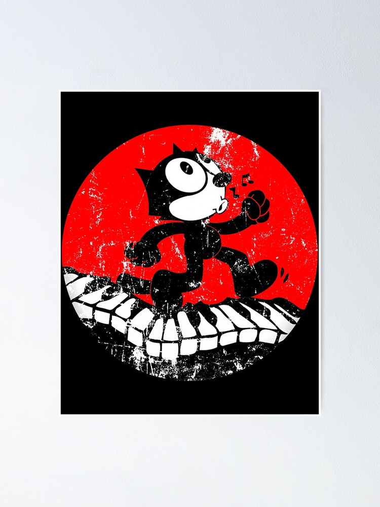 "Felix The Cat Piano" Poster for Sale by cwalinski9ddm Redbubble