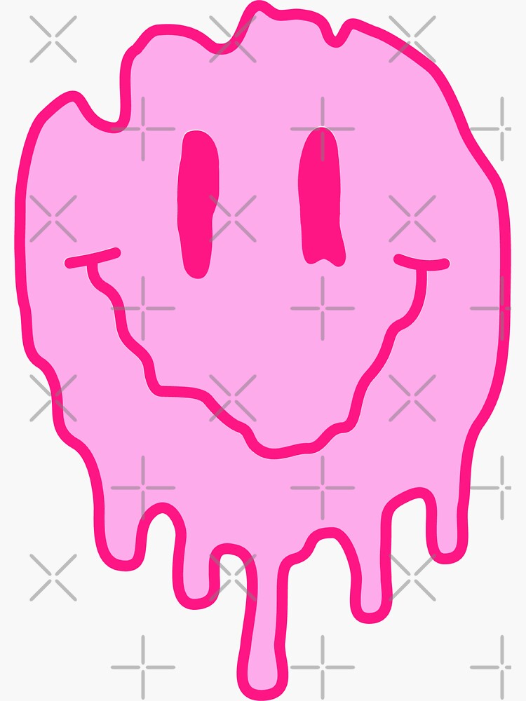 Pink Slime Smiley Face Sticker For Sale By Trendyclubshop Redbubble