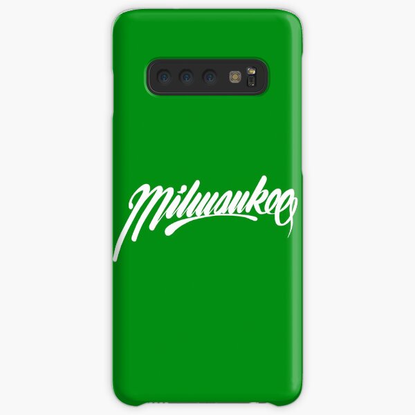 Milwaukee, WI - White on Green hand script writing design Samsung Galaxy Snap Case