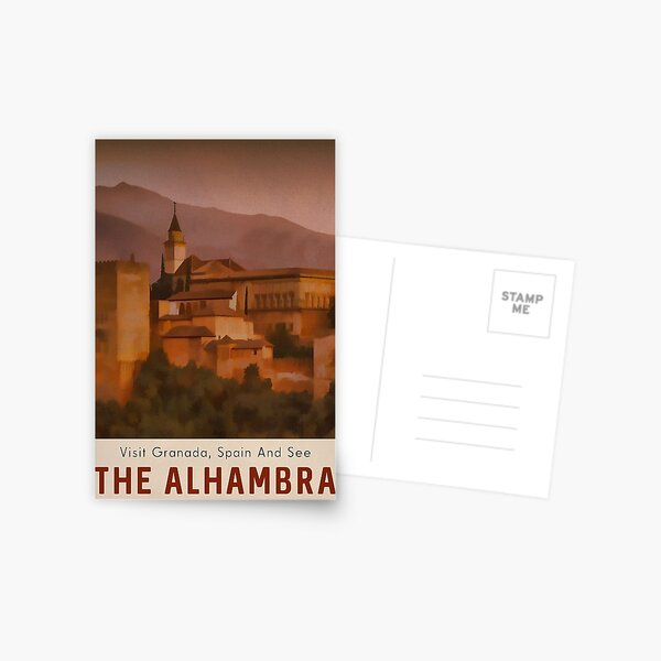 Alhambra Travel Poster Granada España Postal