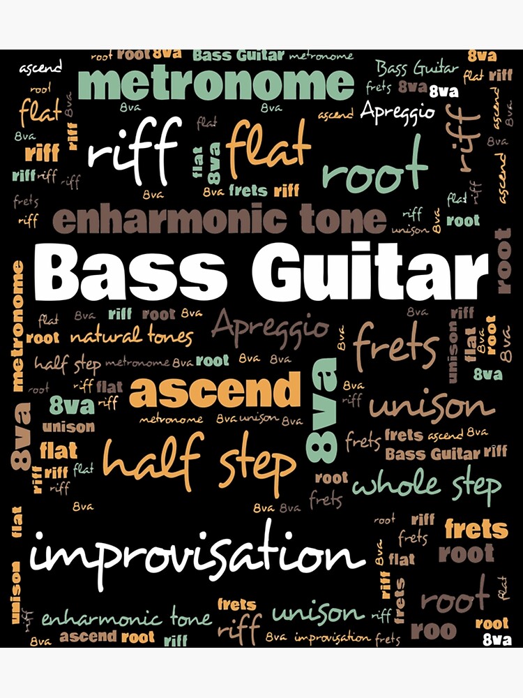 "Bass Guitar Terminology Commonly Used Musicians Terms" Poster for Sale by BarrettSwamp Redbubble