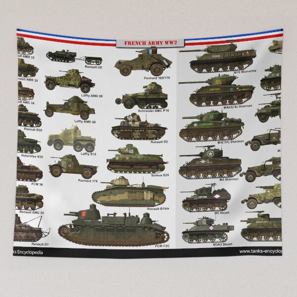 Item preview, WW2 French Armour, A0 poster designed and sold by TheCollectioner.