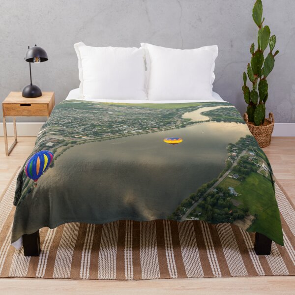Item preview, Hot Air Balloons Flyover the Richelieu River in Quebec Canada designed and sold by Georgia Mizuleva.