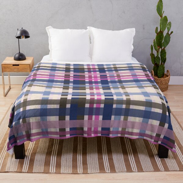 Item preview, Modern tartan plaid in tones of sage blue green and caramel designed and sold by FrancesPoff.
