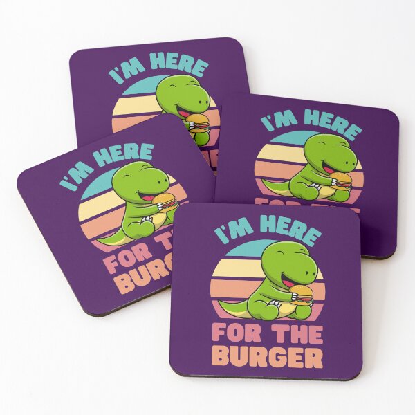 Item preview, I'm here for the Burger: Dinosaur Loves Burger designed and sold by Keep Smiling.