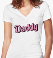 Daddy (pink) Women's Fitted V-Neck T-Shirt