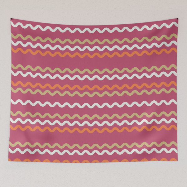 Item preview, Waves by the beach - pasifika vibes Sunset delight in hot pink and luscious orange - check out coordinating designs  designed and sold by FrancesPoff.