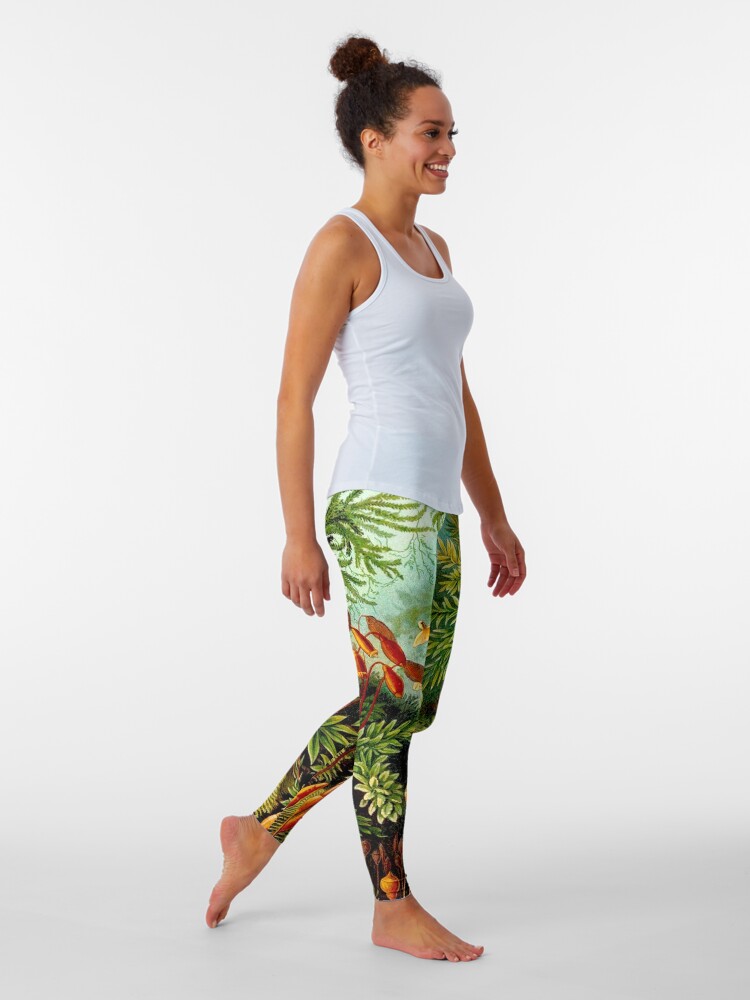 Alternate view of FLOWER GARDEN; Vintage Art Print Leggings