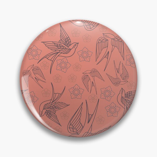 Item preview, Traditional tattoo swallow pattern - peach designed and sold by Jesanns.