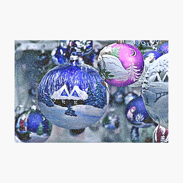Stylish Christmas Ornaments Photographic Print