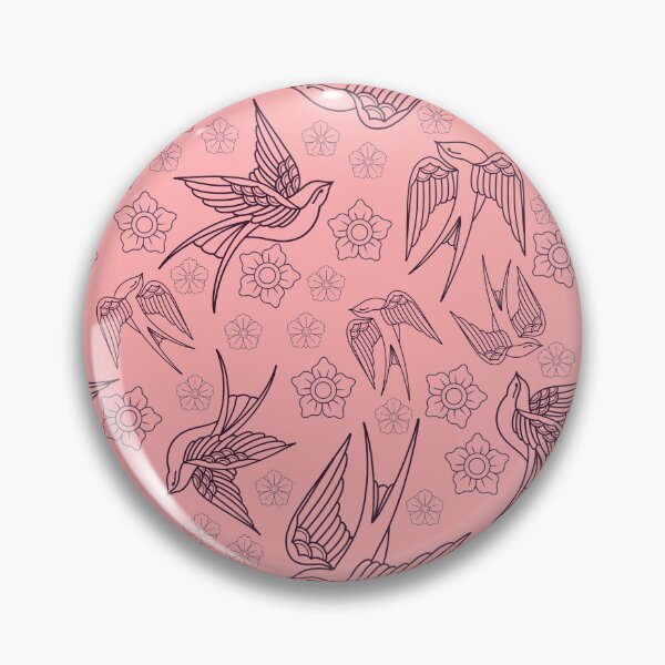 Item preview, Traditional tattoo swallow pattern - pink designed and sold by Jesanns.