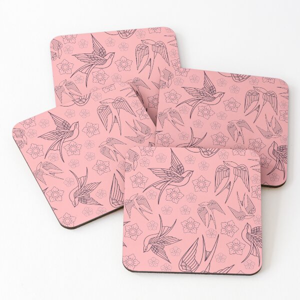 Item preview, Traditional tattoo swallow pattern - pink designed and sold by Jesanns.