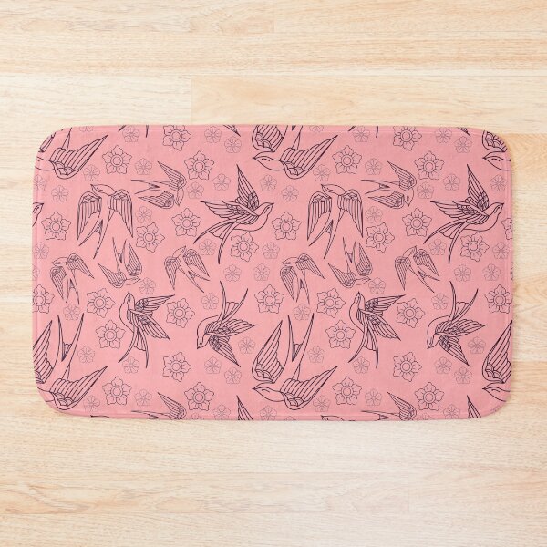 Item preview, Traditional tattoo swallow pattern - pink designed and sold by Jesanns.