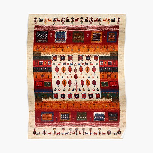 Bohemian Traditional Berber Vintage Autumn Fall Season Moroccan Fabric Style Poster