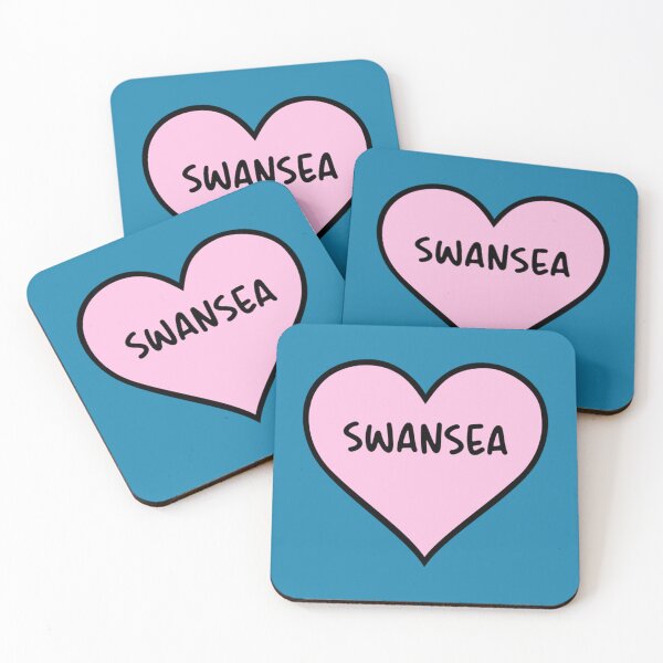 Item preview, I Love Swansea Cute Light Pink Heart Shape Swansea City Lover Valentine Gift   designed and sold by RDGersdesigns.