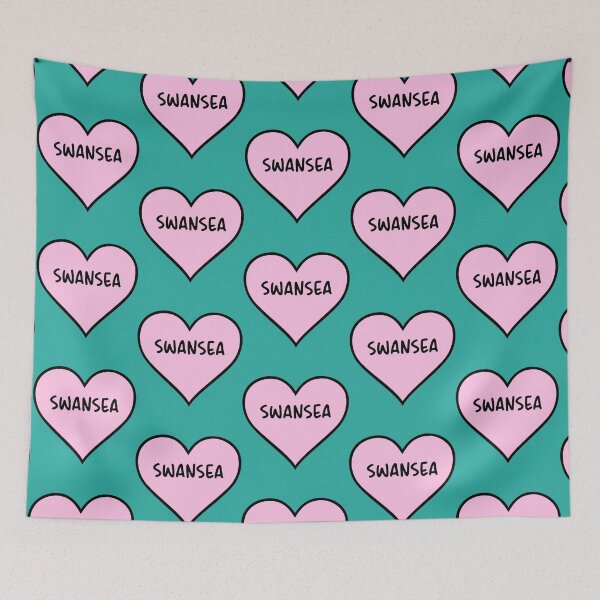 Item preview, I Love Swansea Cute Light Pink Heart Shape Swansea City Lover Valentine Gift   designed and sold by RDGersdesigns.
