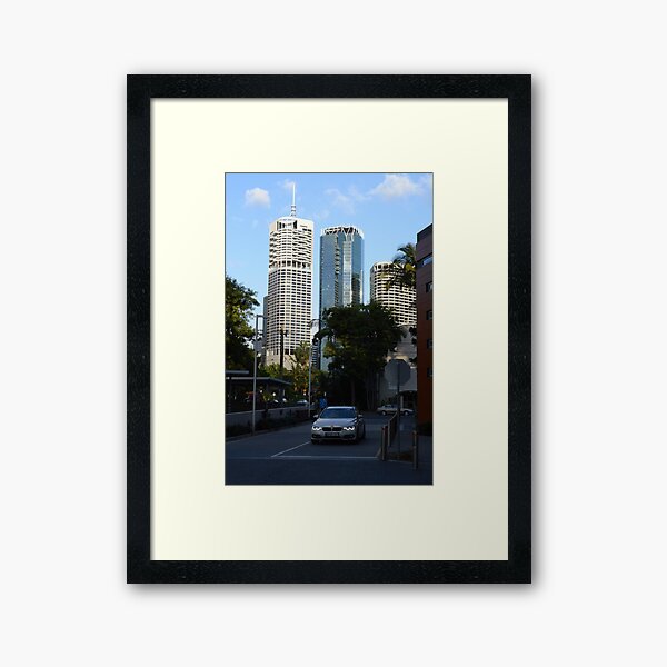 Brisbane cityscape from Kangaroo Point Framed Art Print