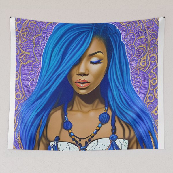 Item preview, Blue Tresses Meditation designed and sold by DeepSymbolism.