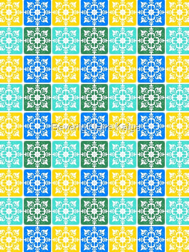 Trendy Resort Fashion Botanical Mediterranean Tiles by beverlyclaire