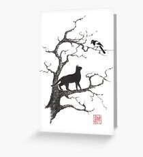 Dangerous conversations sumi-e painting Greeting Card