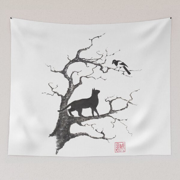 Item preview, Dangerous conversations sumi-e painting designed and sold by Maryna Sokolyan.