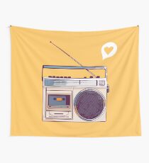 Retro Radio Boombox Wall Tapestry