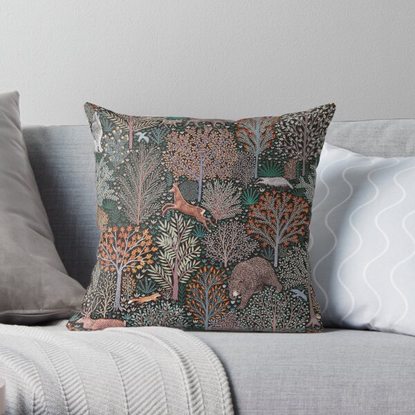 Forest animals - les animaux de la fôret Throw Pillow