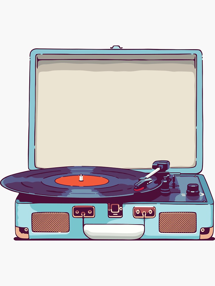 Blue Vinyl Record Player by sundrystudio