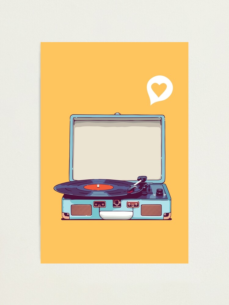 Alternate view of Blue Vinyl Record Player Photographic Print