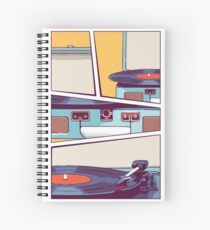 Blue Vinyl Record Player Spiral Notebook