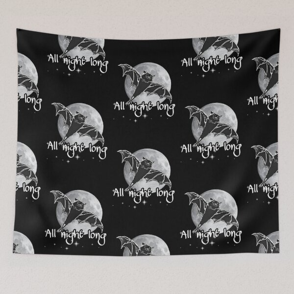 Item preview, midnight black version | adorable flying bat in night sky with full moon | ink drawing with digital art | nightlife | Halloween cuteness designed and sold by DigitalEurydice.