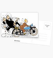 Tintin + Moto Dupond/Dupont Postcards