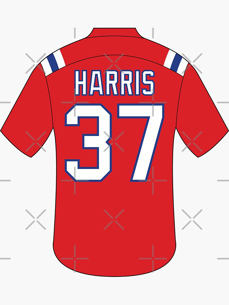 Damien Harris jersey with number 37 Sticker for Sale by