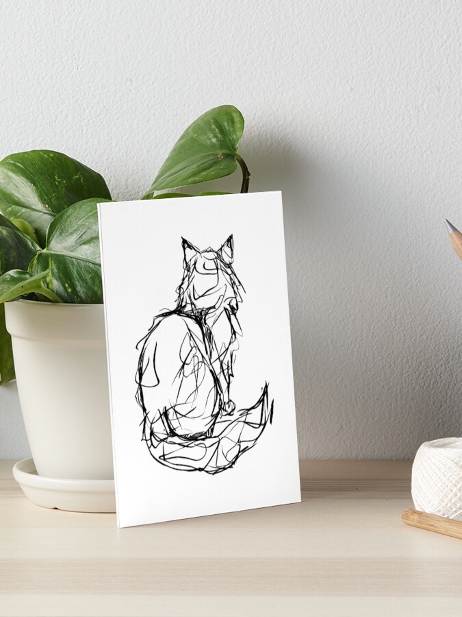 Thumbnail 1 of 2, Art Board Print, Kitty Gesture designed and sold by inkedinred.